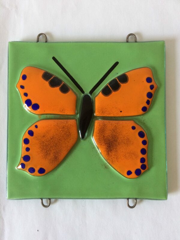 glasbillede til rionet med sommerfugl